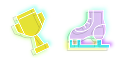 Neon Goblet and Ice Skates Cursor