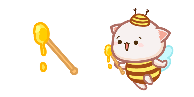 Cute Mochi Mochi Peach Cat Bee Cursor