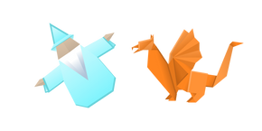 Origami Magician and Griffin Curseur