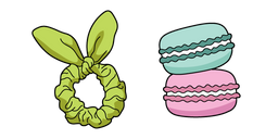 VSCO Girl Bunny Scrunchie and Macaron Cursor