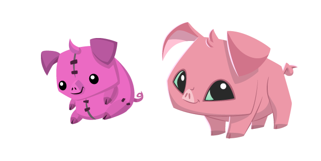 Animal Jam Pig and Pig Plushie Cursor