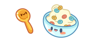 Cute Spoon and Cereal Cursor
