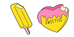 VSCO Girl Ice Cream and Candy Heart Curseur