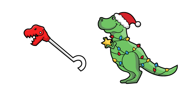Рождество Тираннозавр Санта курсор