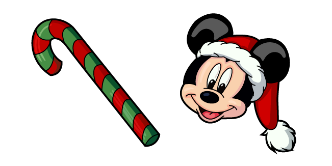 Christmas Mickey Mouse and Candy Cane Cursor