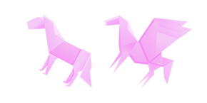 Origami Pink Horse and Pegasus Cursor