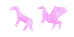 Origami Pink Horse and Pegasus Curseur