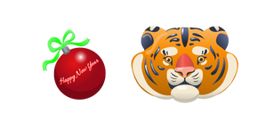 New Year Tiger and Toy Cursor