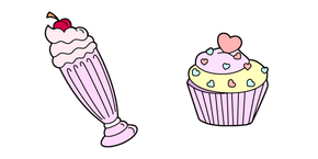VSCO Girl Milkshake and Cupcake Curseur