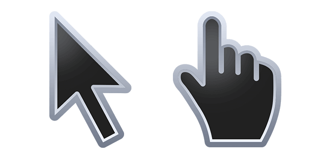 Black with Chrome Stroke Cursor