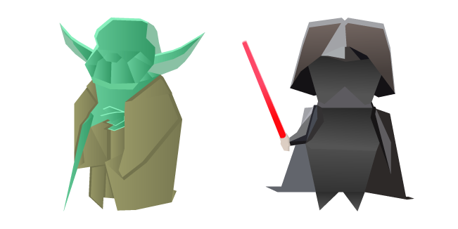 Origami Master Yoda and Darth Vader Cursor