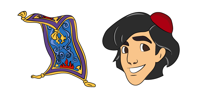 Aladdin and Flying Carpet cursor – Custom Cursor