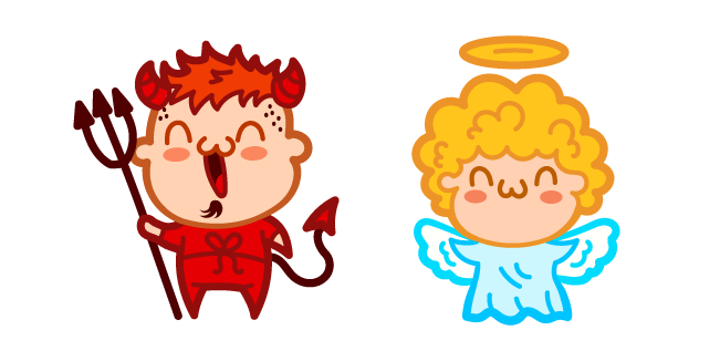 Cute Devil and Angel Cursor