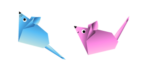Origami Blue and Pink Mice Curseur