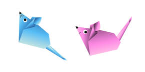 Origami Blue and Pink Mice Cursor