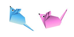 Курсор Оригами Голубая и Розовая Мышь