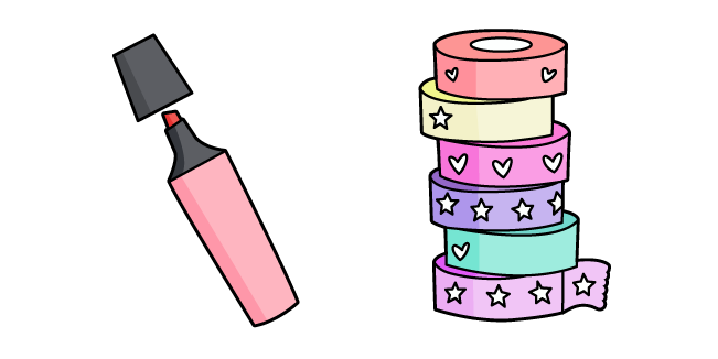 VSCO Girl Highlighter Pen and Tape Cursor
