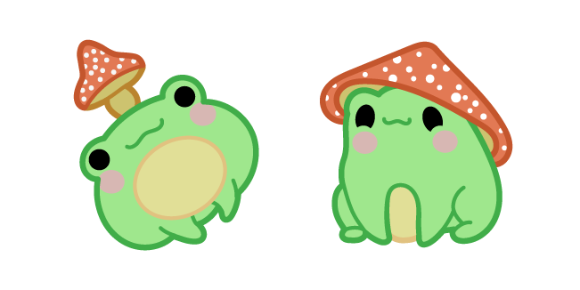 Cute Frog and Mushroom курсор