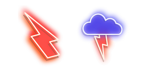 Red Lightning and Blue Storm Neon cursor