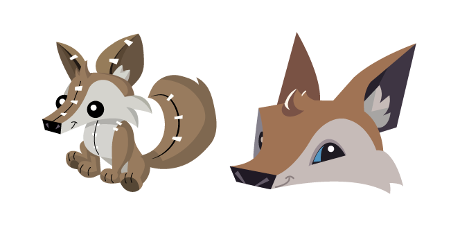Animal Jam Coyote and Coyote Plushie Cursor