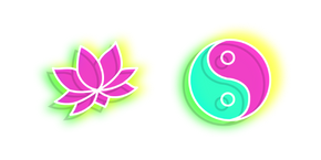 Neon Lotus and Yin Yang Curseur