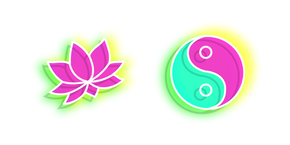 Neon Lotus and Yin Yang cursor