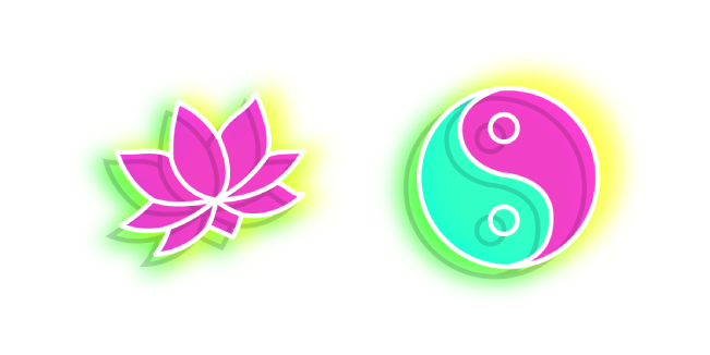 Neon Lotus and Yin Yang курсор