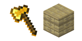 Minecraft Golden Axe and Birch Planks Cursor