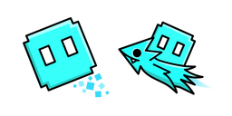 Geometry Dash Cube 50 and Ship 22 Cursor