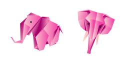 Origami Pink Elephant Curseur