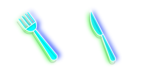 Neon Fork and Knife Cursor