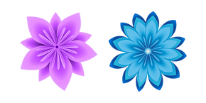 Origami Purple and Blue Flowers Curseur