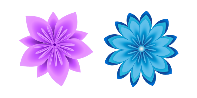 Origami Purple and Blue Flowers курсор
