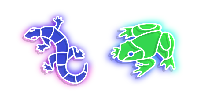 Neon Lizard and Frog Cursor