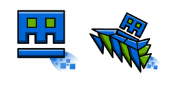 Geometry Dash Cube 5 and Ship 5 Cursor