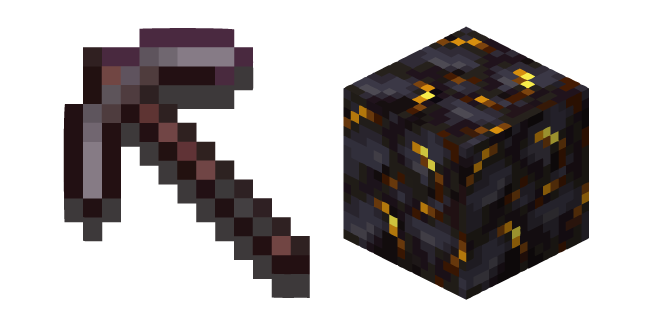 Minecraft Gilded Blackstone and Pickaxe курсор