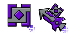 Geometry Dash Cube 37 and Ship 14 Cursor