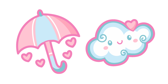Cute Umbrella and Cloud курсор