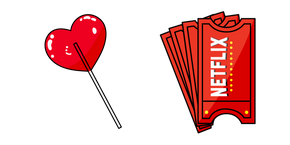 VSCO Girl Lollipop and Netflix Tickets Curseur