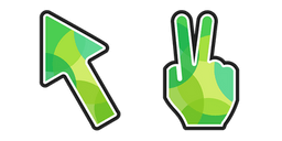 Green Victory Hand Curseur