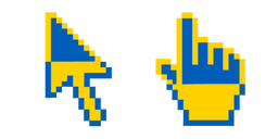 Freedom Blue and Energizing Yellow Pixel Cursor