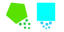 Just Shapes and Beats Green Pentagon and Blue Square Cursor