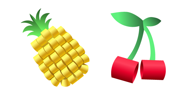Origami Pineapple and Cherry Cursor