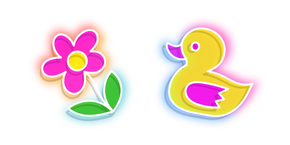 Neon Flower and Duck Curseur