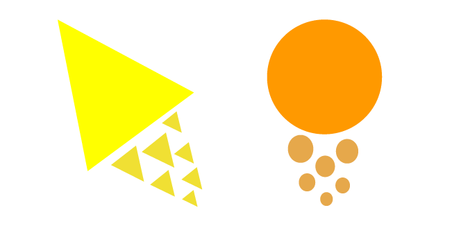 Just Shapes and Beats Yellow Triangle and Orange Circle Cursor