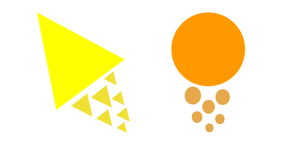 Just Shapes and Beats Yellow Triangle and Orange Circle cursor