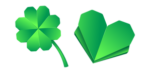 Курсор Origami Clover and Green Heart