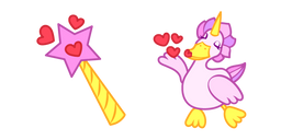 Cute Duck Unicorn Blow Kiss Cursor