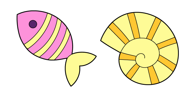 VSCO Girl Fish and Shell Cursor