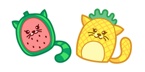 Cute Watermelon and Pineapple Cats Cursor